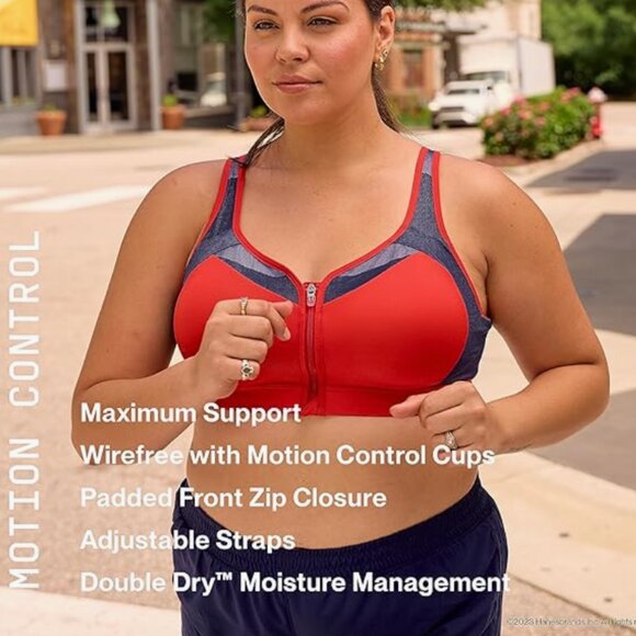 NWT Champion Women's Sports Bra, Motion Control Zip High-impact Sports Bra, 42D - Picture 5 of 5
